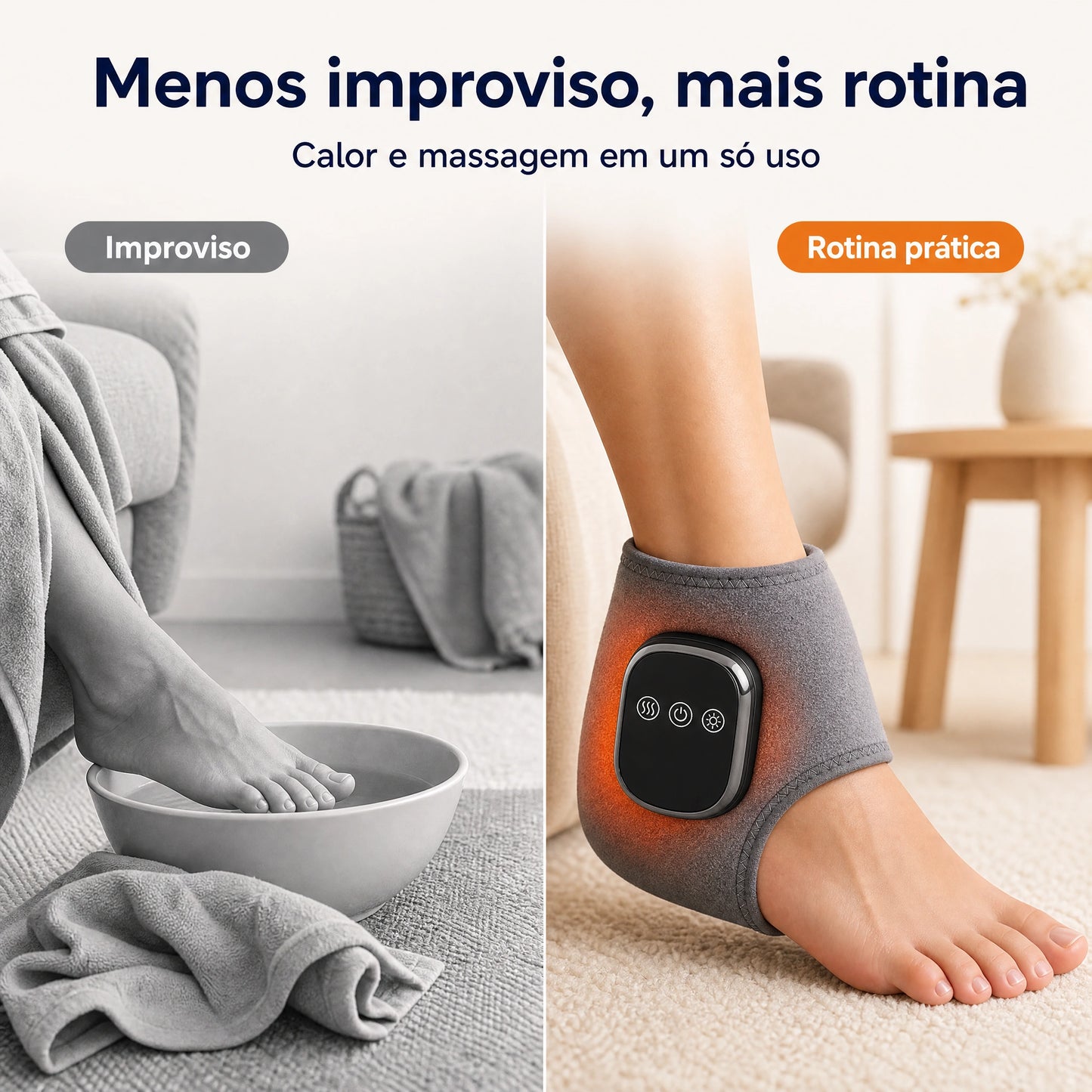 Comparativo Pedivex com design fechado no calcanhar versus improvisos