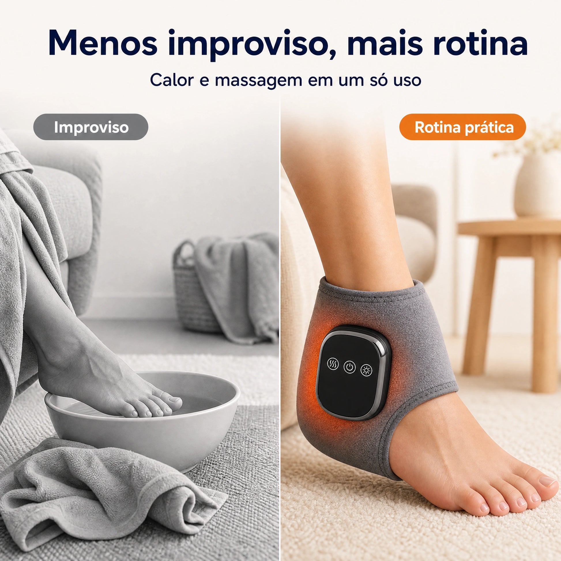 Comparativo Pedivex com design fechado no calcanhar versus improvisos